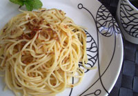 Winter pickled daikon spaghetti peperoncino 