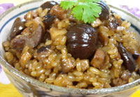 Rice and beans with walnuts