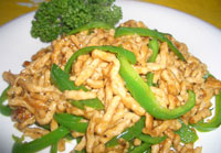 Vegan/vegetarian shredded pork with green peppers,"Qing jiao rou si" 
