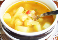 ベジタリアン料理レシピ（洋食）ひよこ豆と野菜のスープ
