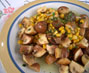ベジタリアン料理レシピ（洋食）マッシュルームとコーンの炒め物