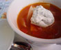 ベジタリアン料理レシピ（洋食）トマトスープON植物性チーズ