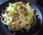 ベジタリアン料理レシピ（洋食）枝豆とペカンナッツのカルボナーラ
