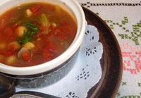 ベジタリアン料理レシピ（洋食）セロリとひよこ豆のスープ