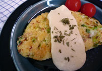 ベジタリアン料理レシピ（洋食）もちきびのオムライス　ホワイトソース